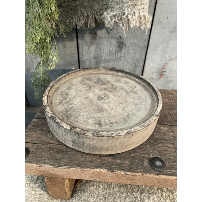 Houten onderzetter - licht - 17x17x3.5cm - tbv voor glas 15cm doorsnee (excl glas)