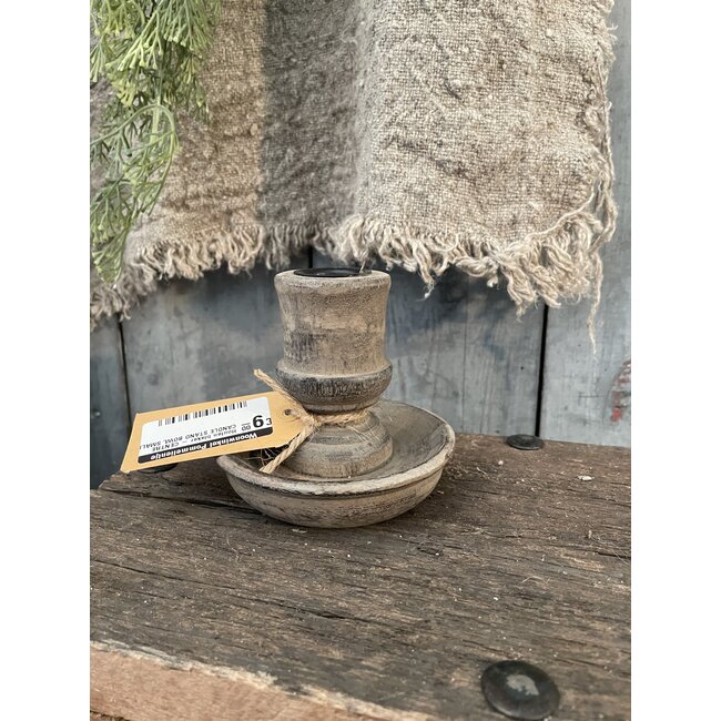 Houten blaker - CENTRE CANDLE STAND BOWL SMALL - 10.5×10.5x9cm