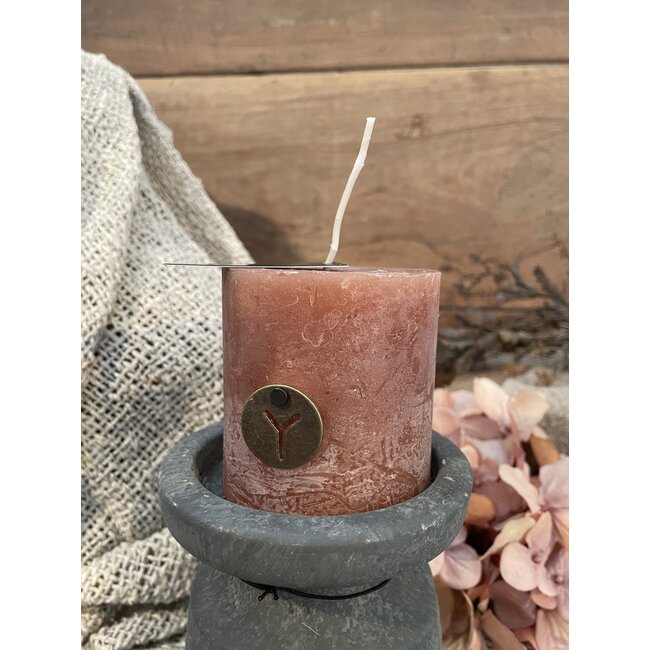 Roestkleurige stompkaars 7 cm