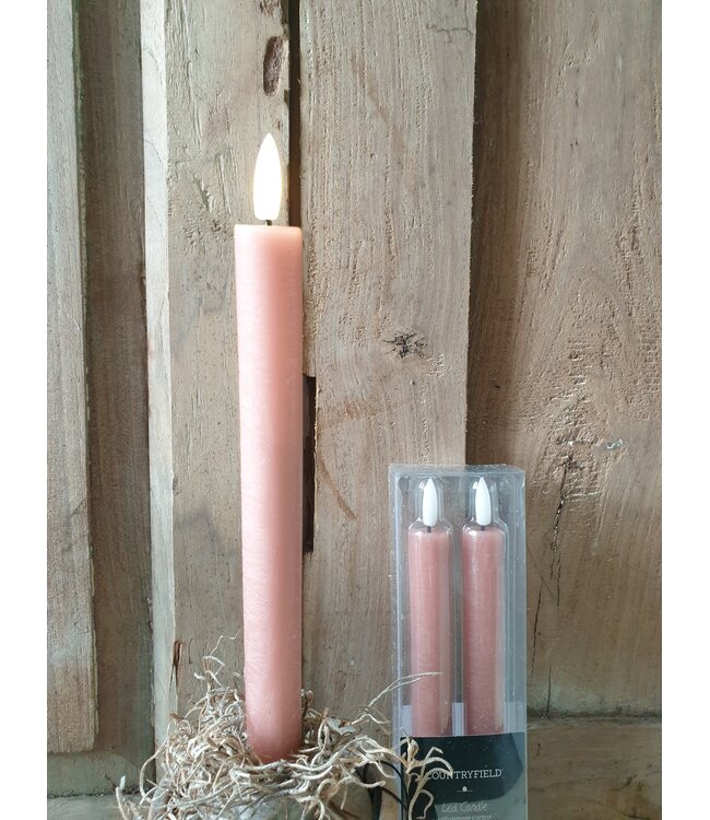 Countryfield # Dnrkrs Ø2,2CM x 24 cm LED Lyon L s2 roze - met afstandsbediening, timer en dimmer