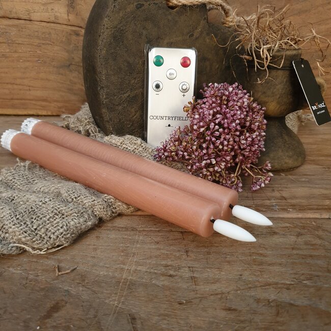 Countryfield Dnrkrs Ø2,2CM x 24 cm LED Lyon L s2 roze - met afstandsbediening, timer en dimmer