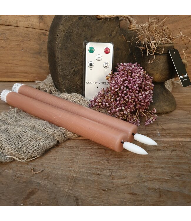 Countryfield # Dnrkrs Ø2,2CM x 24 cm LED Lyon L s2 roze - met afstandsbediening, timer en dimmer