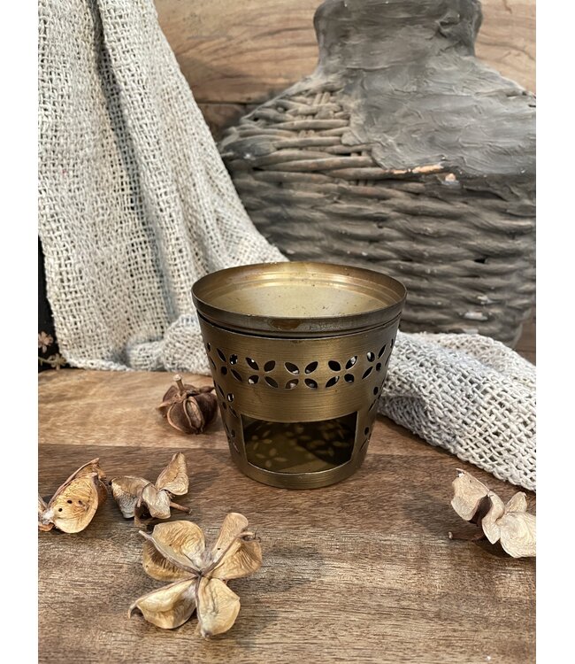 ### Gouden geurbrander "Tikona" - 	9,5x7x8,5cm