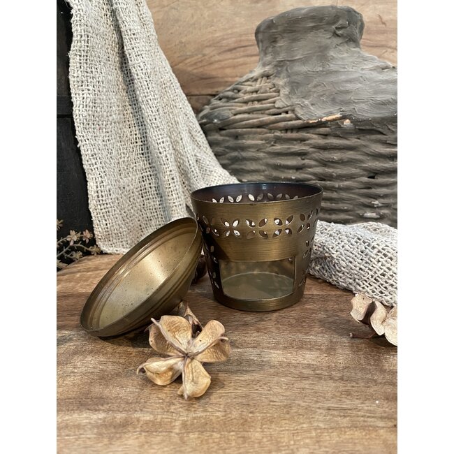 # Gouden geurbrander "Tikona" - 	9,5x7x8,5cm