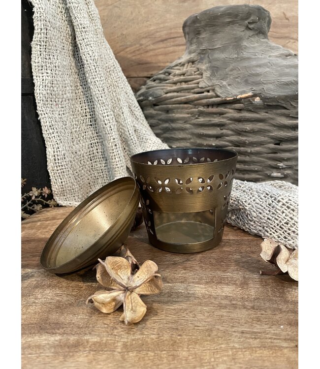 ### Gouden geurbrander "Tikona" - 	9,5x7x8,5cm