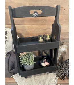 Zwarte houten etagere - 40x20x66cm