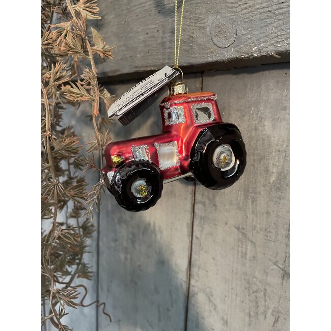 Tractor glas l9,5b5,2h7 cm - per stuk - random via web/uitzoeken in winkel Hellum
