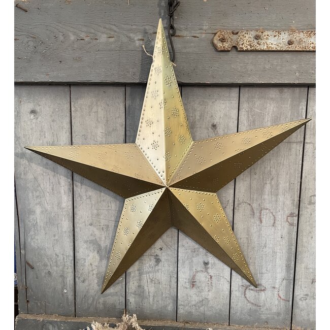Star beaded single 75 ant.brass - 75 x 73 x 8 cm 9- ster - Voor aan de muur) - alleen afhalen/wordt niet verzonden