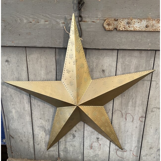 Star beaded single 75 ant.brass - 75 x 73 x 8 cm 9- ster - Voor aan de muur) - alleen afhalen/wordt niet verzonden