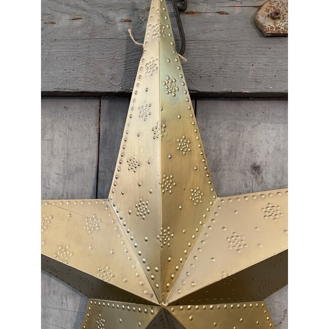 Star beaded single 75 ant.brass - 75 x 73 x 8 cm 9- ster - Voor aan de muur) - alleen afhalen/wordt niet verzonden