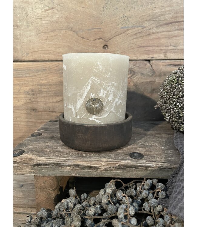 Mix - houten schaaltje - 12 x 12 x 4 cm - kleur kan afwijken