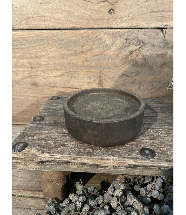 Mix - houten schaaltje - 12 x 12 x 4 cm - kleur kan afwijken