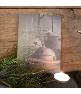 ## Decobordje - kerst bellen- hout aan touw - 15 x 1 x 21 cm