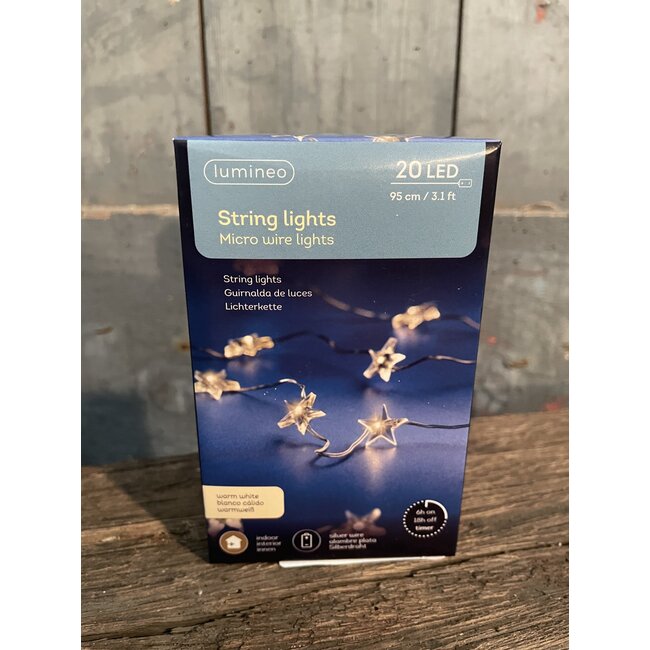 # Lichtslinger sterretjes - 20 led lamp - 1 meter - warm licht