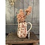 Decoratie Kan 16x12x18 cm Beige Roze Keramiek Bloemen Schenkkan