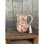 Decoratie Kan 16x12x18 cm Beige Roze Keramiek Bloemen Schenkkan