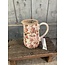 Decoratie Kan 16x12x18 cm Beige Roze Keramiek Bloemen Schenkkan