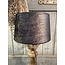 2063 - RL - lampenkap - donkergrijs velours melee - 35onder x 30boven x 21,5 cm