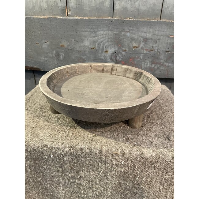 # Decoratie schaal Ø 26x7 cm Bruin Hout