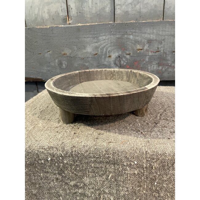 # Decoratie schaal Ø 22x7 cm Bruin Hout