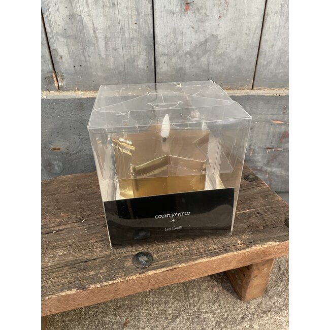 Countryfield Ster kaars LED Lyon S goud-L10B10H10,5CM