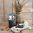 # F726 - Oude fleshouder - metaal - donkerbruin - 11 x 11 x 20 cm (incl. ring van 9 cm)