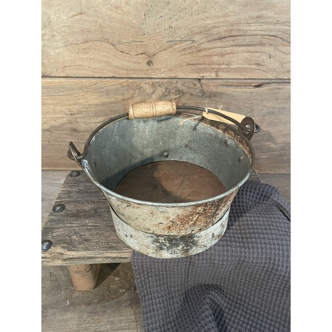 Mix - Emmer - bakje zink ca.  24 x 11 cm - ieder exemplaar is uniek