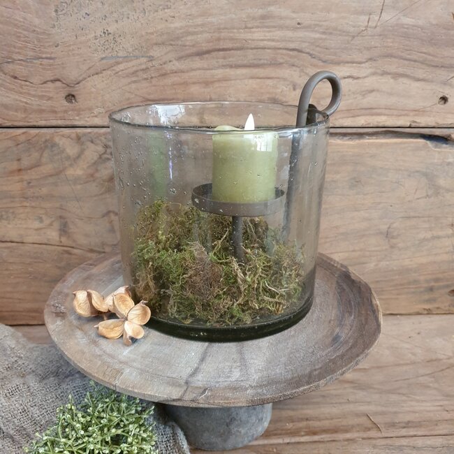 # Glashaak kaars - metaal - bruin - 10 x 5,5 x 17 cm