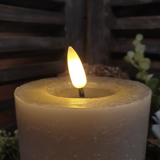 Countryfield # Stompkaars rustiek Ø7,5CM LED ro Lyon L grijs-L7,5B7,5H15CM