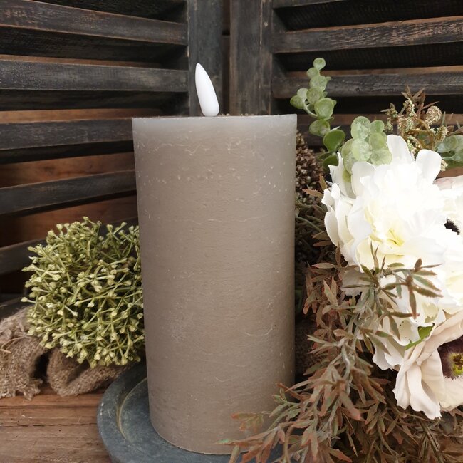 Countryfield # Stompkaars rustiek Ø7,5CM LED ro Lyon L grijs-L7,5B7,5H15CM