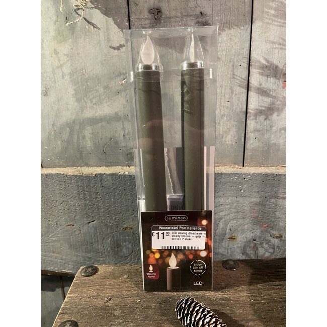 # LED waving dinerkaars wax steady binnen - grijs - set van 2 stuks