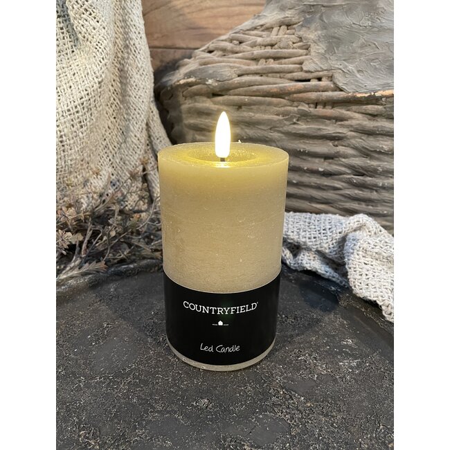 Countryfield # Stompkaars rustiek Ø7,5CM LED ro Lyon M beige-L7,5B7,5H12,5CM