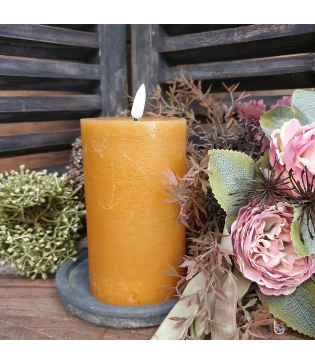 Countryfield # Stompkaars rustiek Ø7,5CM LED ro Lyon M amber-L7,5B7,5H12,5CM