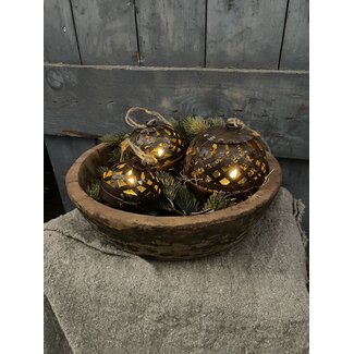Metalen kerst bollen set (3 Stuks) per set