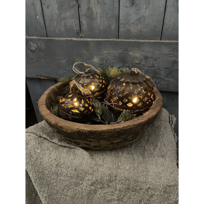 Metalen kerst bollen set (3 Stuks) per set