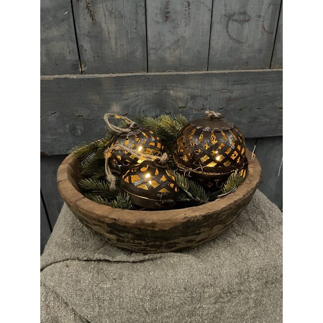 # Metalen kerst bollen set (3 Stuks) per set