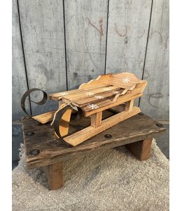 ## Slee hout 34 x 14 x 11cm bruin