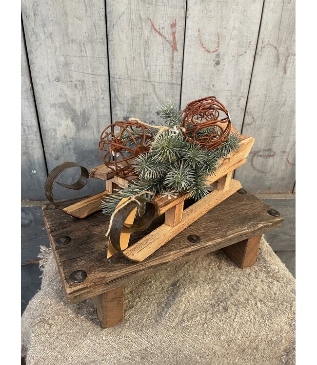 ### Slee hout 34 x 14 x 11cm bruin
