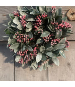 Countryfield @ Eucalyptuskransje - rood - kunst - ca. 30 cm