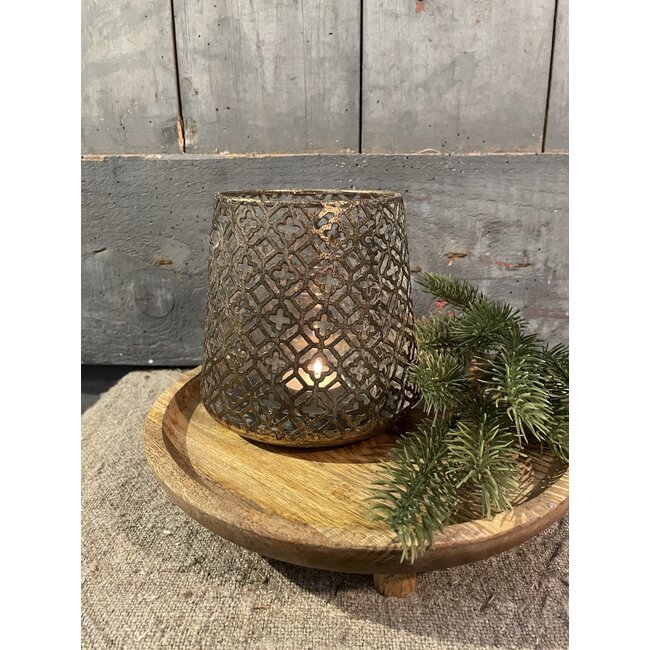 Countryfield Theelichth Bibian M brons - 13 x 13 x 13 cm