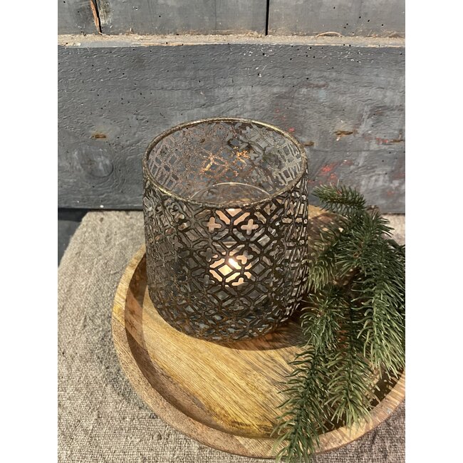 Countryfield # Theelichth Bibian M brons - 13 x 13 x 13 cm