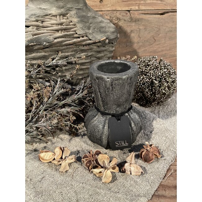 Still # 43621 - Zwart/grijze vaas "Fan" 14 cm - M - Earth