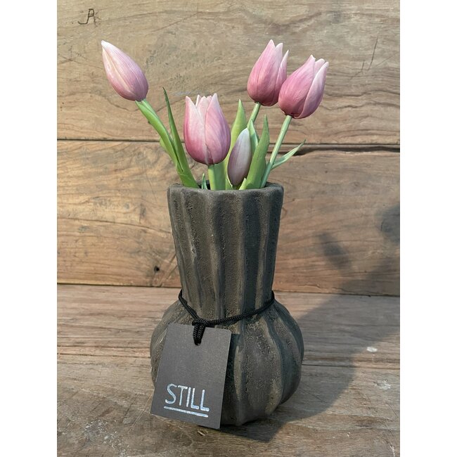 Still wordt niet verzonden - 48020 - Donkerbruine vaas "Fan" 20 cm - L - Dark Brown