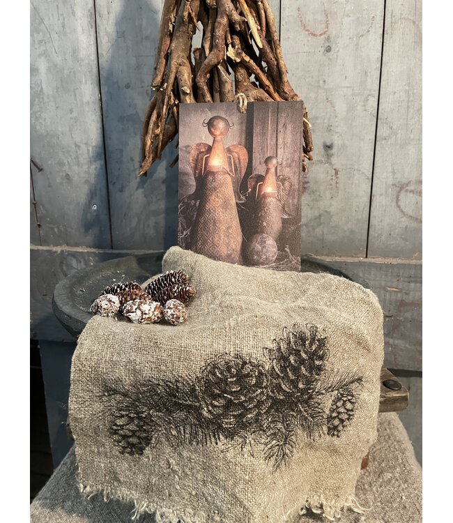 # Shabby doek Dennenappels - 30 x 45 cm