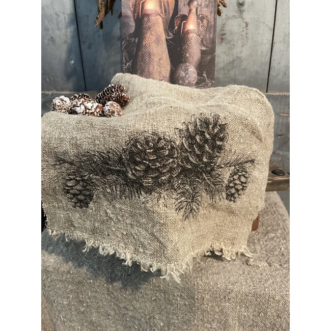 # Shabby doek Dennenappels - 30 x 45 cm