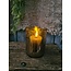 # Cylinder - bubbelglas - bruin - 10 x 16 cm