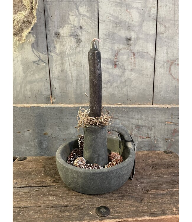 ### wordt niet verzonden - Dinnercandleholder with Ear Majestic Vintage D.14 H.10