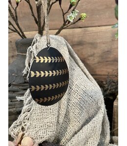 ## Zwarte metalen ei "Sago" 10 cm
