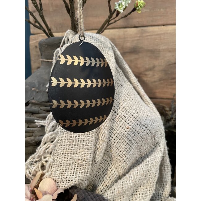 # Zwarte metalen ei "Sago" 10 cm