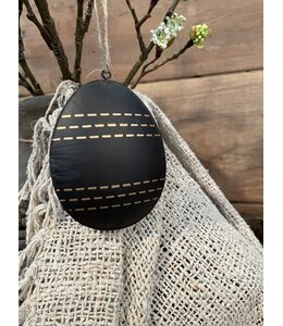 ## Sago ei metaal streep zwart H10x8cm